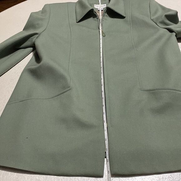 JON Tagia pret-a-porter vintage army green zip up blazer wool Sz 10 - Picture 16 of 16